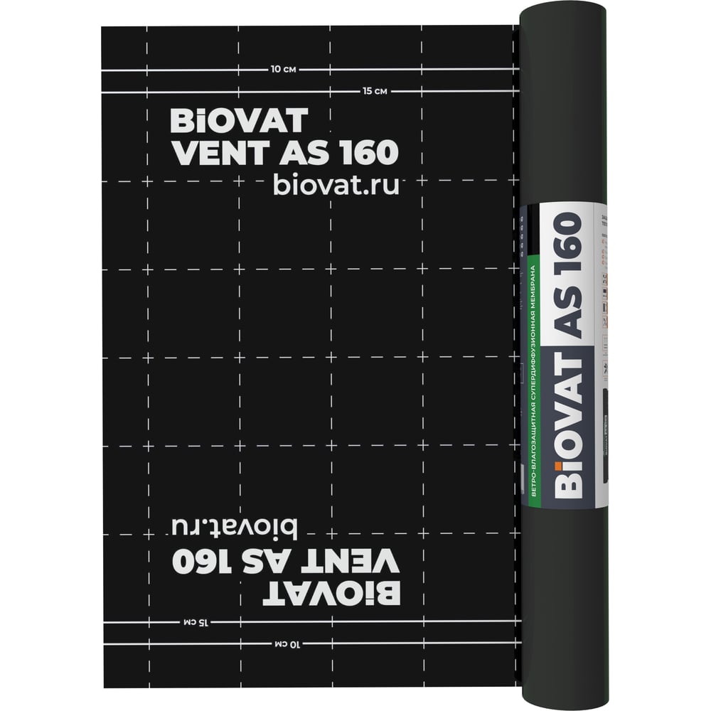 Изображение товара Ветро-влагозащитная мембрана BIOVAT VENT AS 160, 75 м2, для кровли и стен