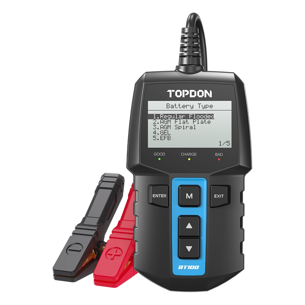 Тестеры аккумуляторов Умный тестер аккумуляторных батарей Topdon BT100W