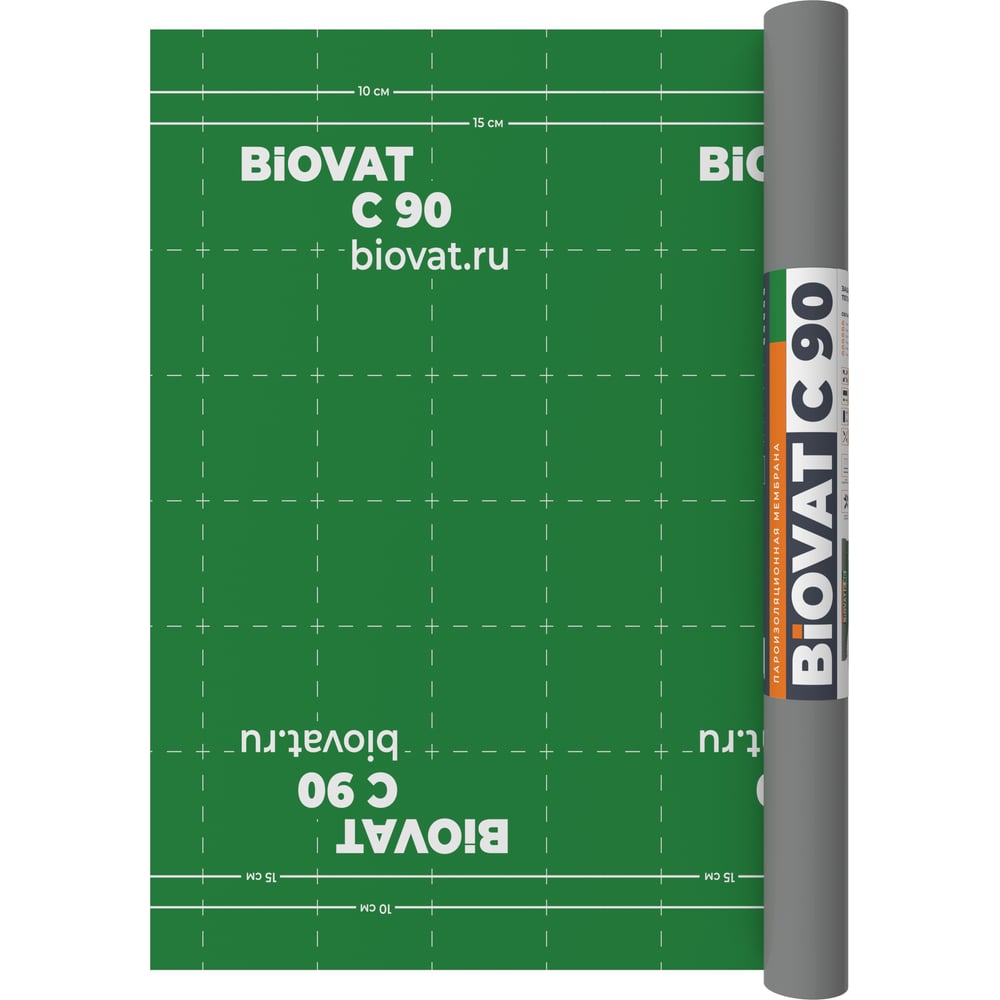 Изображение товара Пароизоляция BIOVAT С 90 90 г/м2 1.5x50 м зеленая для кровли стен перекрытий