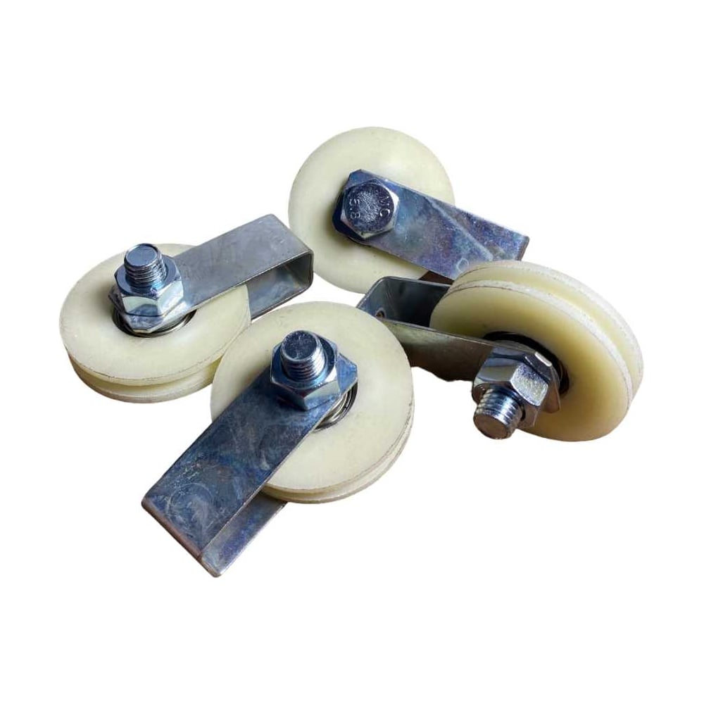 Изображение товара Ролик бельевой капролон d 60 мм под трос 10 мм, 4 шт