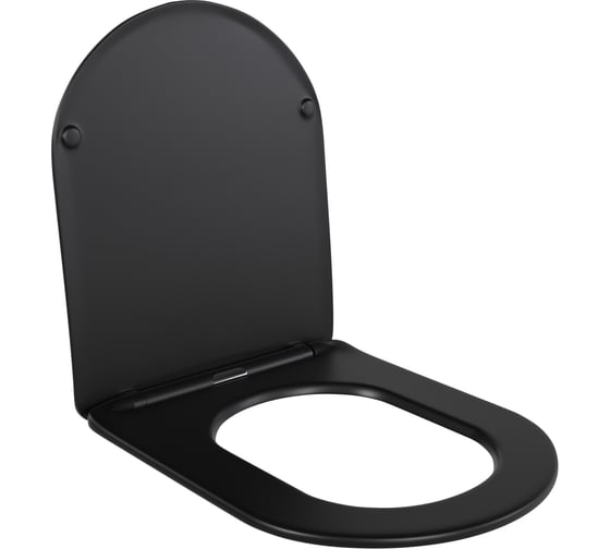 Изображение товара Сиденье для унитаза WAVE ROUND дюропласт, микролифт, черный матовый 551225
