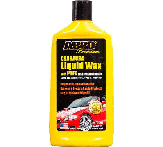Изображение товара Автополироль жидкий с воском карнаубы ABRO Premium 473 мл LW-900