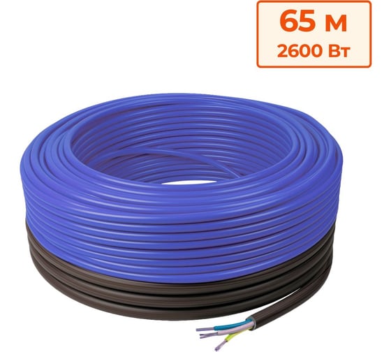 Изображение товара Греющий кабель для прогрева бетона ТеплоСофт 65 м, 2600 Вт IceFreeK-65-2600