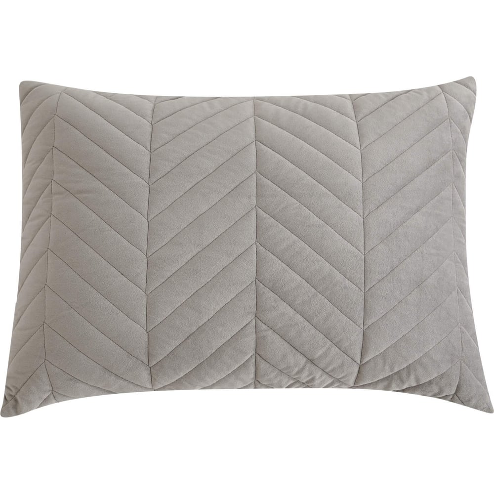 Изображение товара Декоративная наволочка 50х70 Бексли серый велюр стилка молния