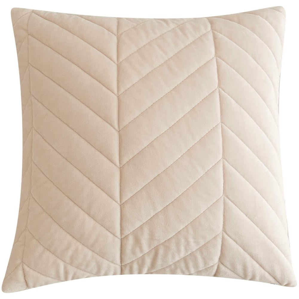 Изображение товара Декоративная наволочка THE ELEVENTH KINGDOM 45x45 бежевый велюр с молнией