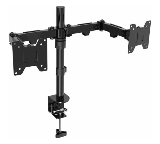 Изображение товара Настольное крепление ExeGate EDM2-3210-22G кронштейн для двух мониторов 15"- 32", газовая пружина, VESA 75x75, 100x100 мм, нагрузка на один кронштейн 2-10 кг 297362