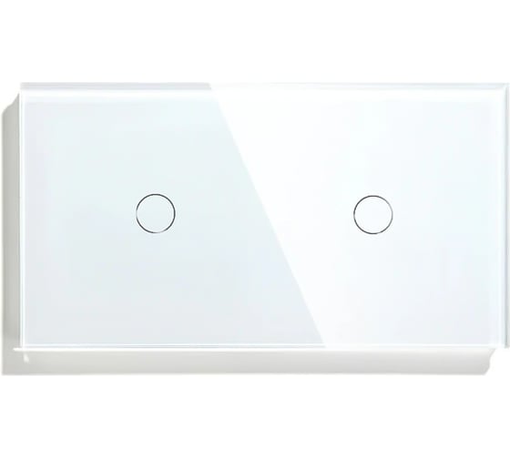 Изображение товара Сенсорный выключатель Vell белый, 2 поста, 1 кнопка + 1 кнопка, стекло 1369784