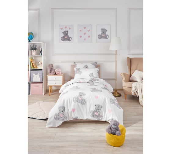 Изображение товара Комплект постельного белья Guten Morgen Бязь, рис.1163, Teddy 2 сп. Макси с нав. 70x70 см GMПБ-1163-175-220-70