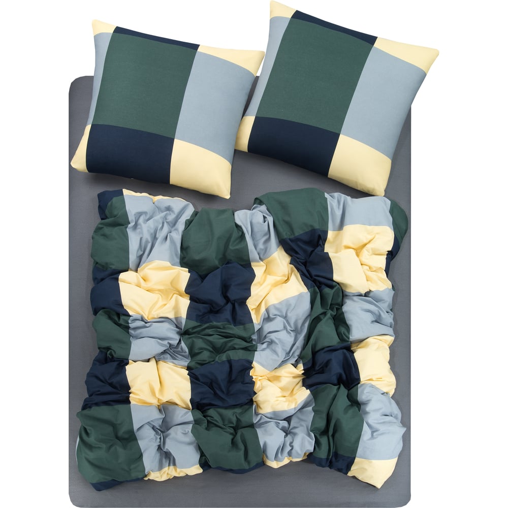 Изображение товара Комплект постельного белья Guten Morgen бязь Green cage 1.5 спальный с наволочками 70x70