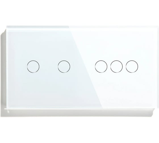 Изображение товара Сенсорный выключатель Vell белый, 2 поста, 2 кнопки + 3 кнопки, стекло 1369796