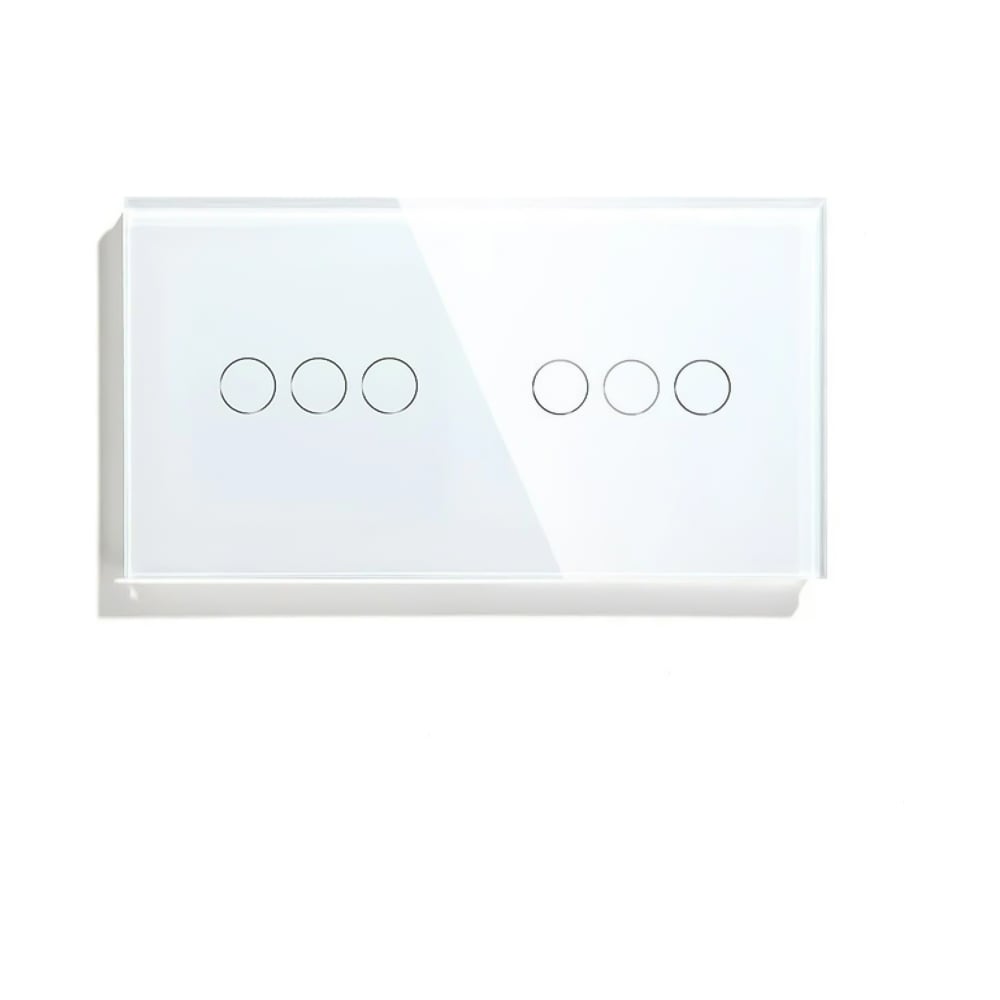 Изображение товара Сенсорный выключатель Vell белый 2 поста 3 кнопки стекло