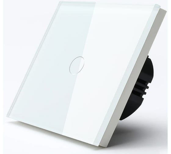 Изображение товара Сенсорный выключатель Vell белый, одноклавишный, 1 пост, стеклянная панель 1369768