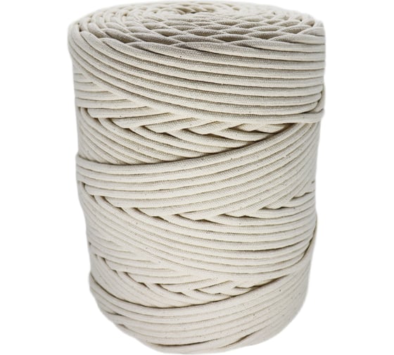 Изображение товара Шнур хлопковый плетеный truEnergy без сердечника, 5 мм, бобина 250 м 12619