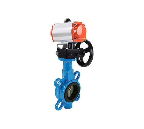 Изображение товара Затвор DN.ru QT450-304-NBR-2W-Fb-H Ду100 Ру16 LUG пн.привод, пн.распределитель, дублер D050-51107