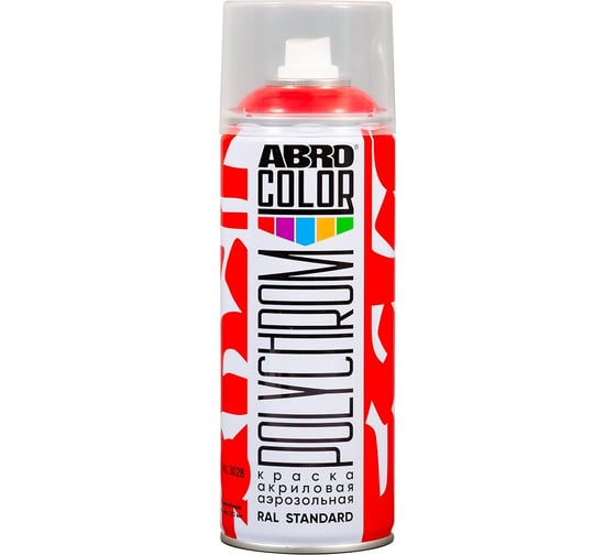 Изображение товара Краска акриловая аэрозольная ABRO POLYCHROM RAL 3028 красный COLOR SP-RAL-3028