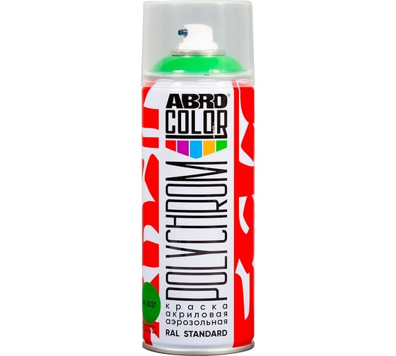 Изображение товара Краска акриловая аэрозольная ABRO POLYCHROM RAL 6037 зелёный COLOR SP-RAL-6037