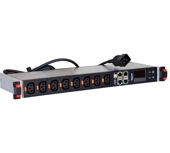 Изображение товара Блок распределения питания измерительный Legrand iPDU 12 розеток C13 шнур питания 3м 19'' 1U 16А 646010
