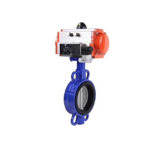 Изображение товара Затвор DN.ru QT450-QT450-NBR-2W-Fb-H Ду125 Ру16 LUG пневмопривод, пн.распределитель D050-52772