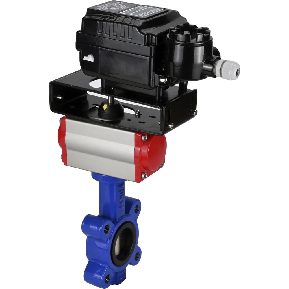 Изображение товара Затвор DN.ru QT450-QT450-NBR-2W-Fb-H Ду50 Ру16 пневмопривод дисковый