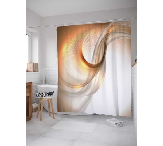 Изображение товара Штора (занавеска) для ванной JoyArty "Вихри судьбы" из сатена, 180х200 см с крючками, sc_2664