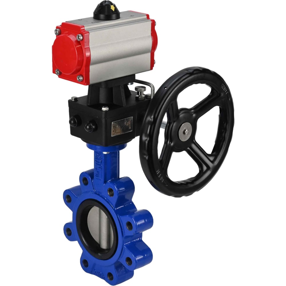 Изображение товара Затвор DN.ru QT450-304-EPDM-2W-Fb-H Ду150 Ру16 пневмопривод дисковый профессиональный