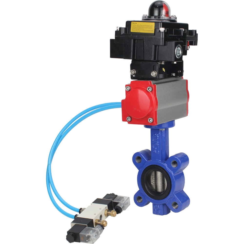 Изображение товара Затвор DN.ru QT450-304-EPDM-2W-Fb-H Ду65 пневмопривод профессиональный