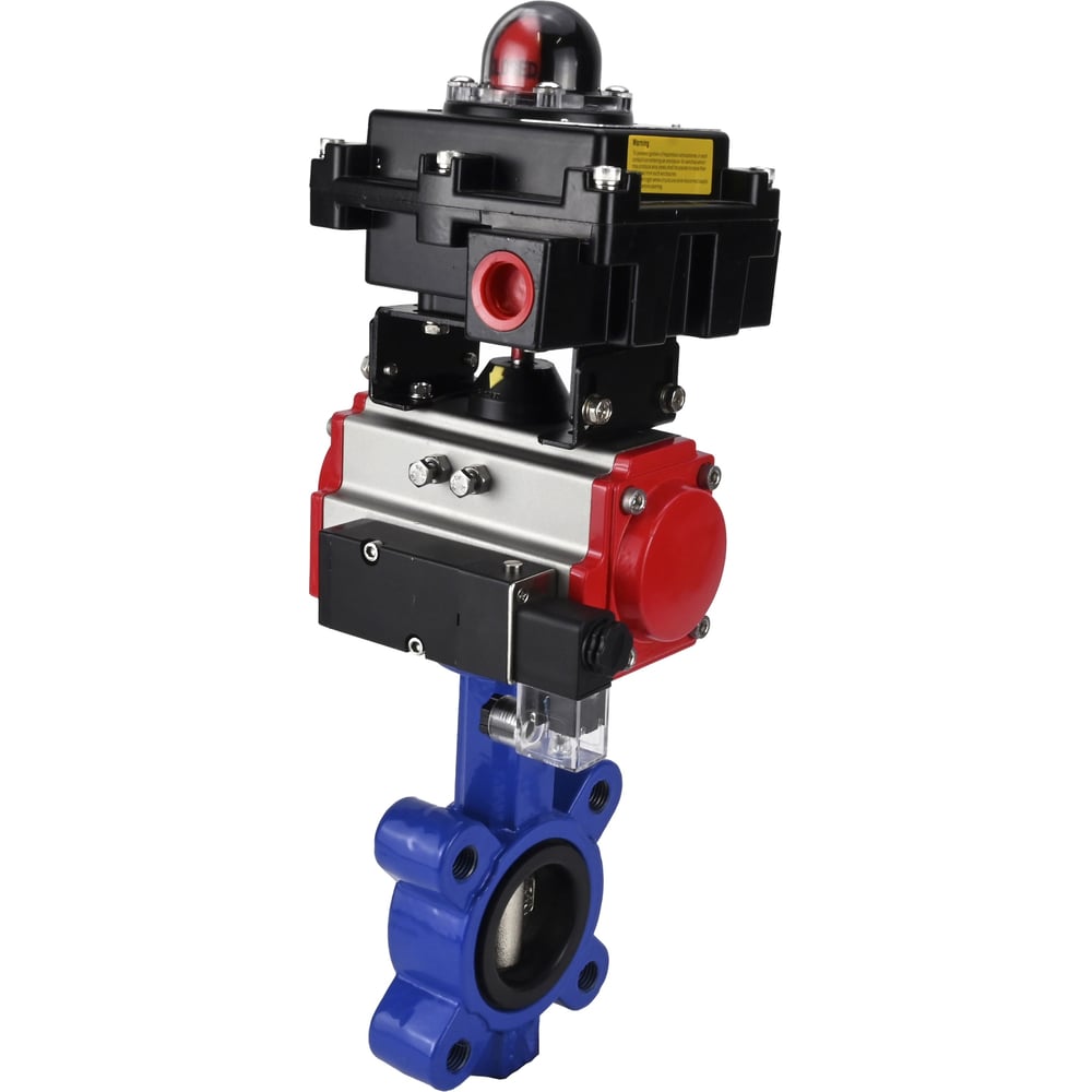 Изображение товара Затвор DN.ru QT450-304-EPDM-2W-Fb-H Ду65 Ру16 пневмопривод дисковый промышленных условий