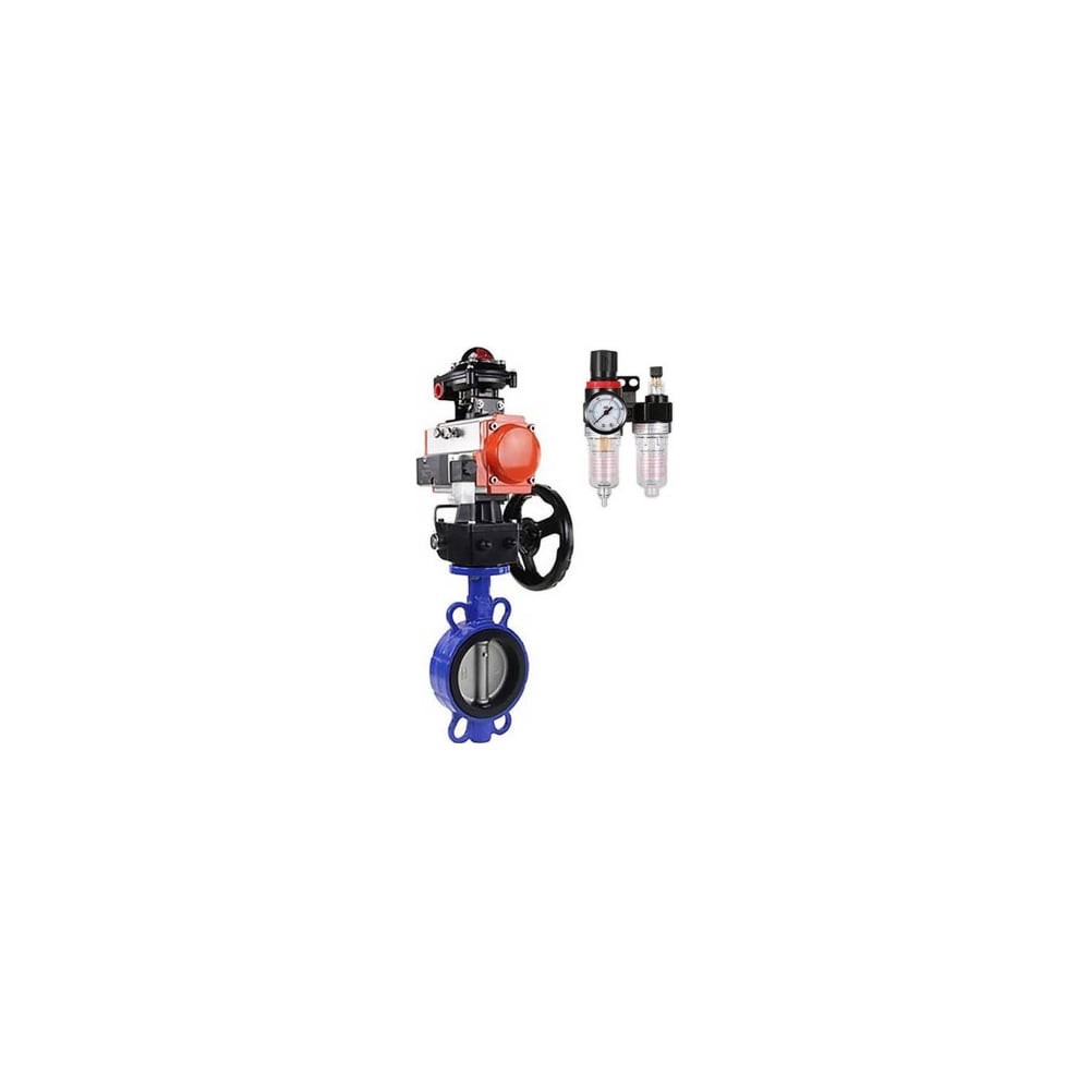 Изображение товара Затвор DN.ru QT450-304-EPDM-2W-Fb-H Ду50 Ру16 пневмопривод дисковый