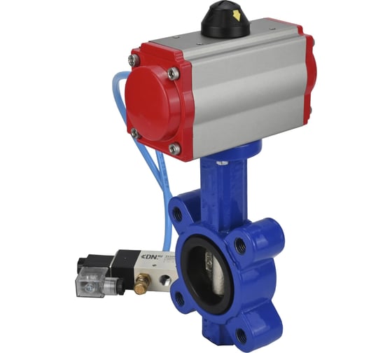 Изображение товара Затвор DN.ru QT450-304-EPDM-2W-Fb-H Ду50 Ру16 LUG пневмопривод, пн.распределитель D050-50273
