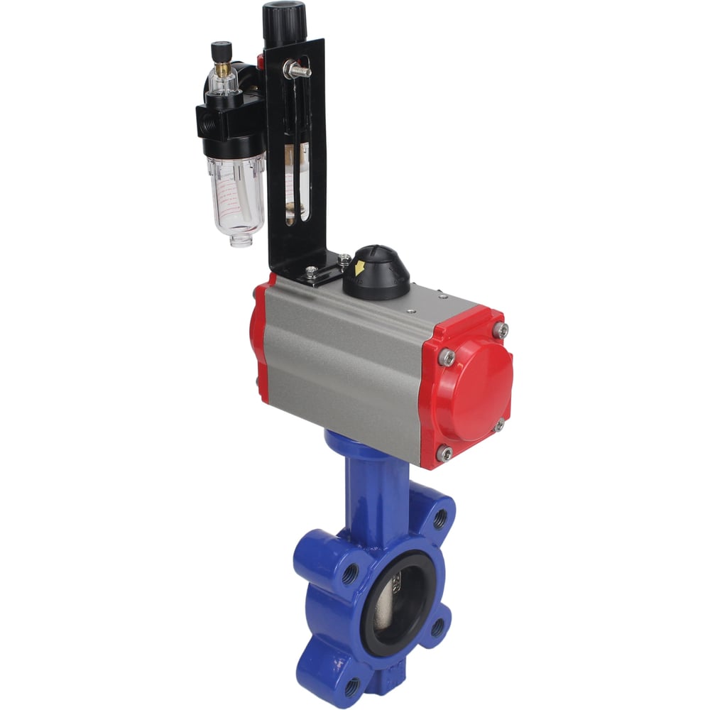 Изображение товара Затвор DN.ru QT450-304-EPDM-2W-Fb-H Ду50 Ру16 пневмопривод дисковый