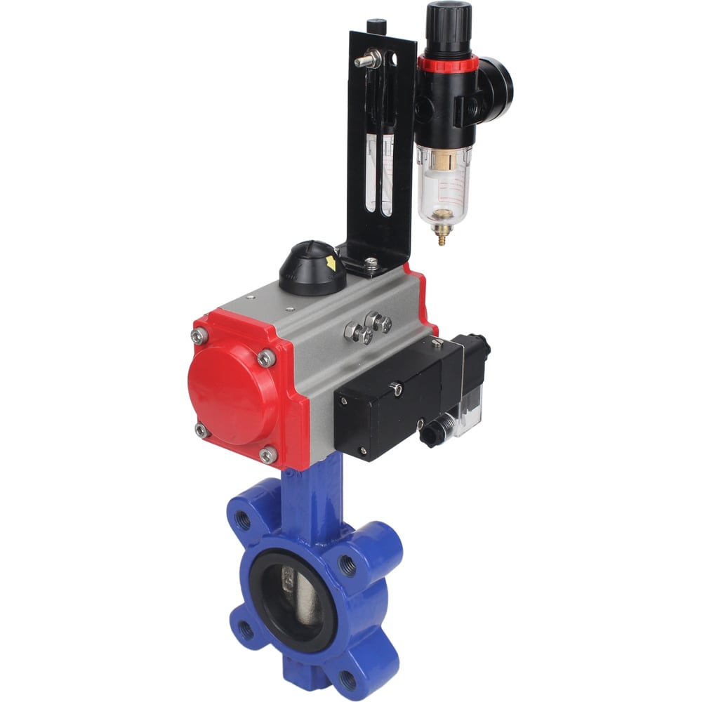 Изображение товара Затвор DN.ru QT450-304-EPDM-2W-Fb-H Ду50 Ру16 пневмопривод для промышленности