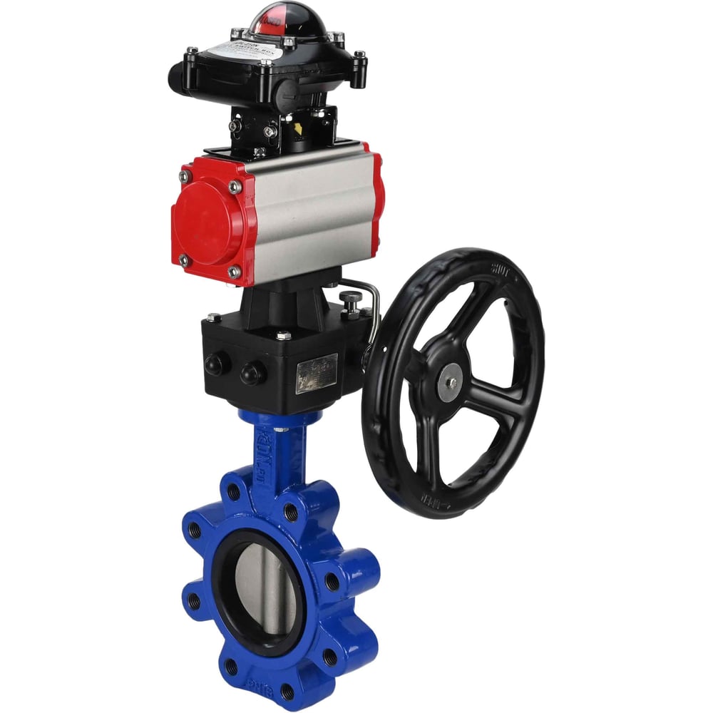 Изображение товара Затвор DN.ru QT450-304-EPDM-2W-Fb-H Ду65 Ру16 с пневмоприводом