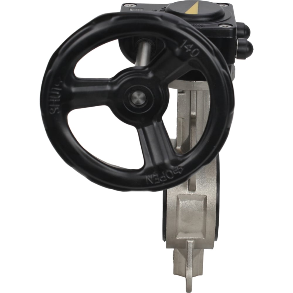 Изображение товара Дисковый затвор DN.ru 304-304-EPDM-2W-Fb-H Ду65 с редуктором из нержавеющей стали