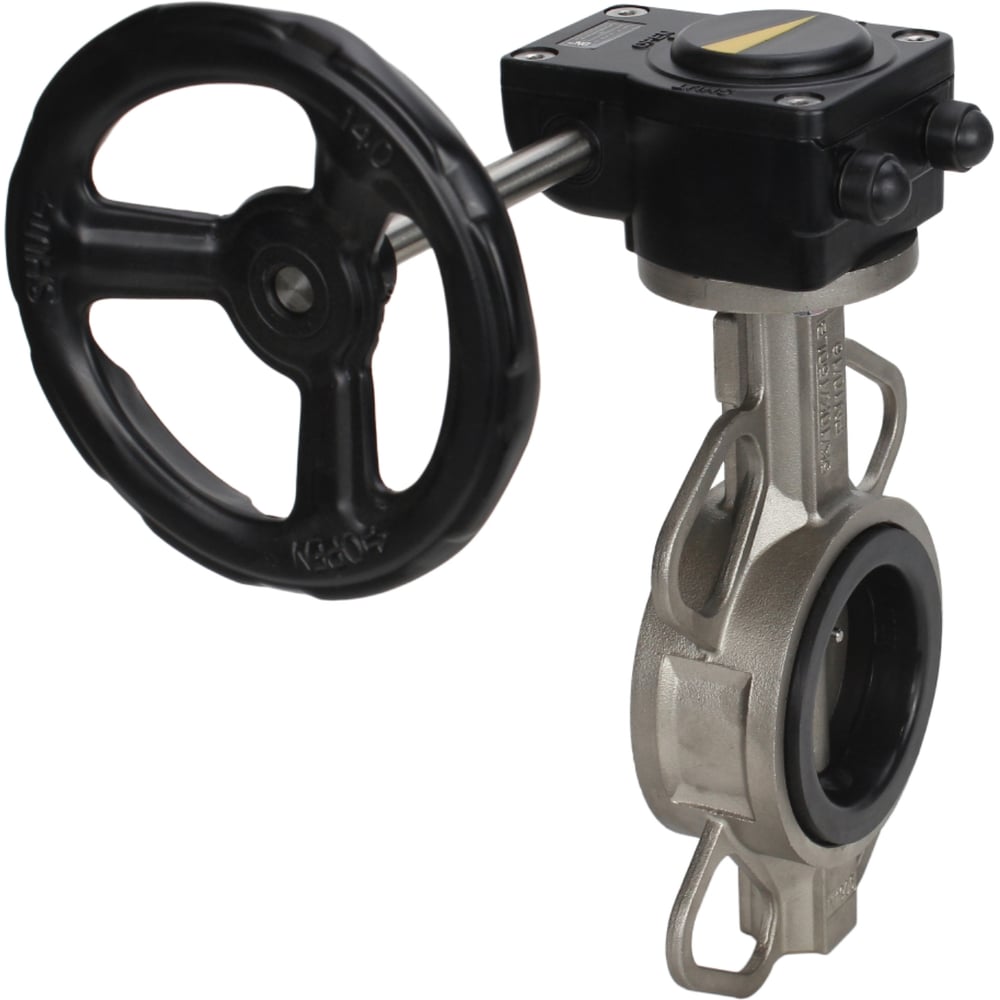 Изображение товара Дисковый затвор DN.ru 304-304-EPDM-2W-Fb-H Ду80 редуктор массивных управлений