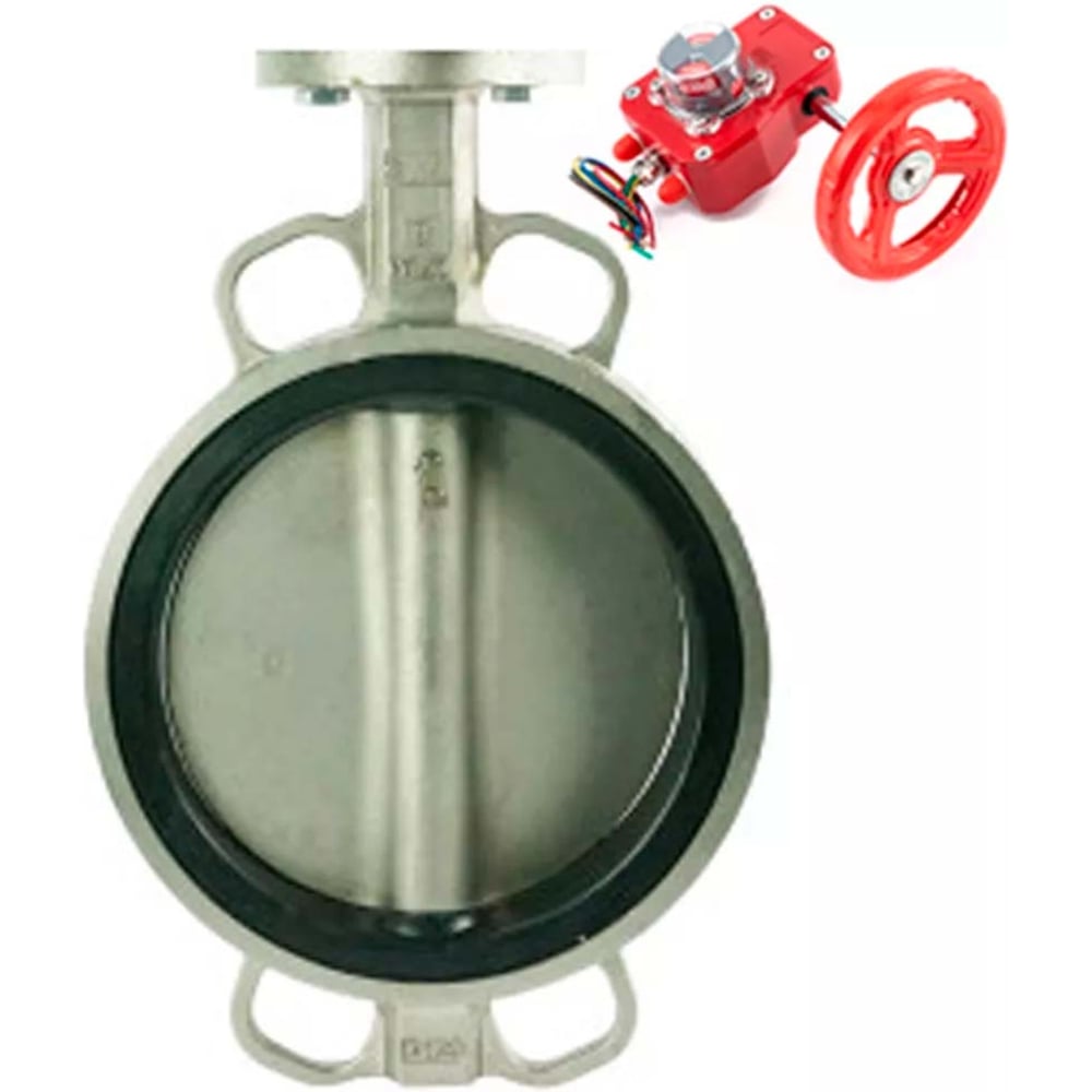 Дисковый затвор DN.ru 304-304-NBR-2W-Fb-H Ду200 Ру16 редуктор HGBF-3 D050-46524
