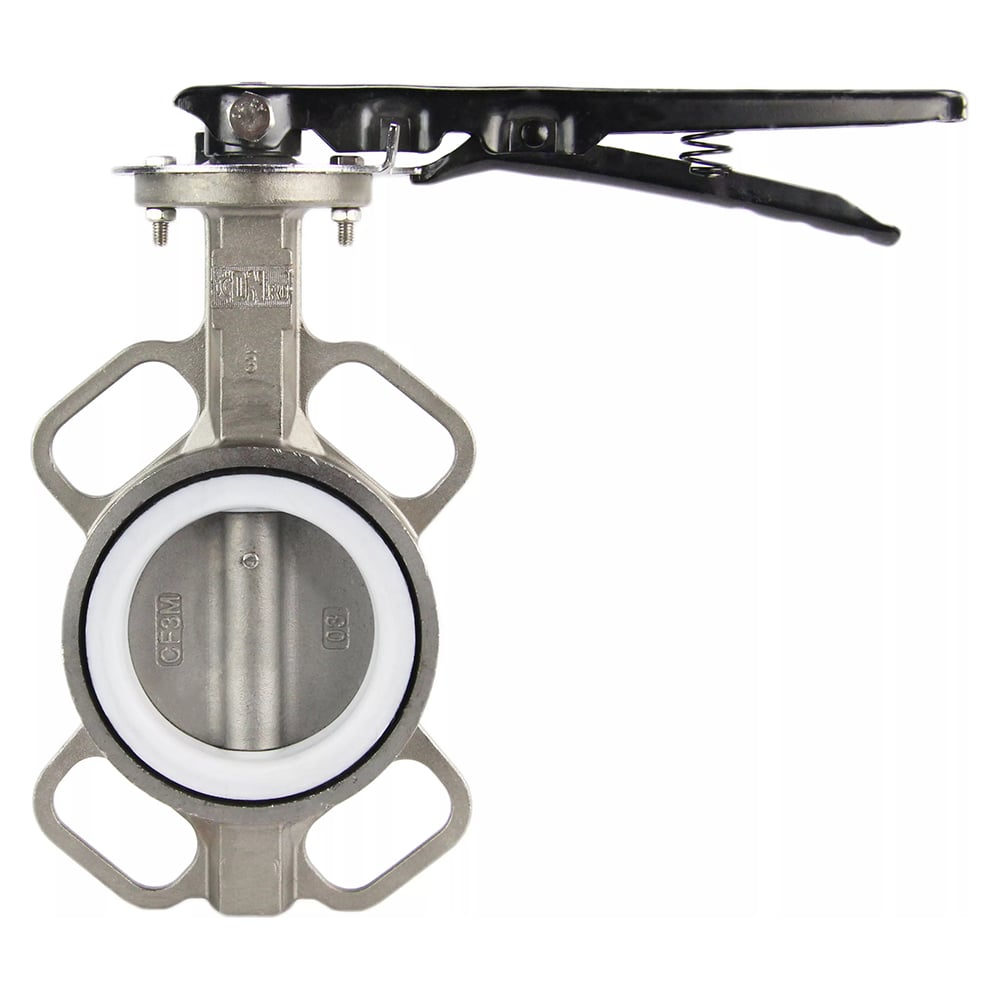 Изображение товара Дисковый поворотный затвор DN.ru 304-304-PTFE-2W-Fb-H Ду100 Ру16 нержавеющая сталь