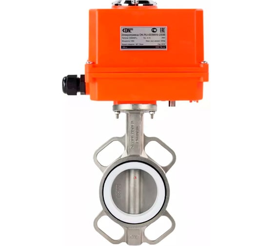 Изображение товара Дисковый затвор DN.ru 304-304-PTFE-2W-Fb-H Ду50 Ру16 электропривод QT-003 MINI 220В D050-46285