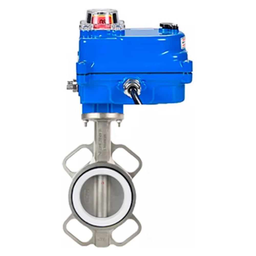 Изображение товара Дисковый затвор DN.ru 304-PTFE электропривод Ду50 Ру16 нержавеющая сталь 220В