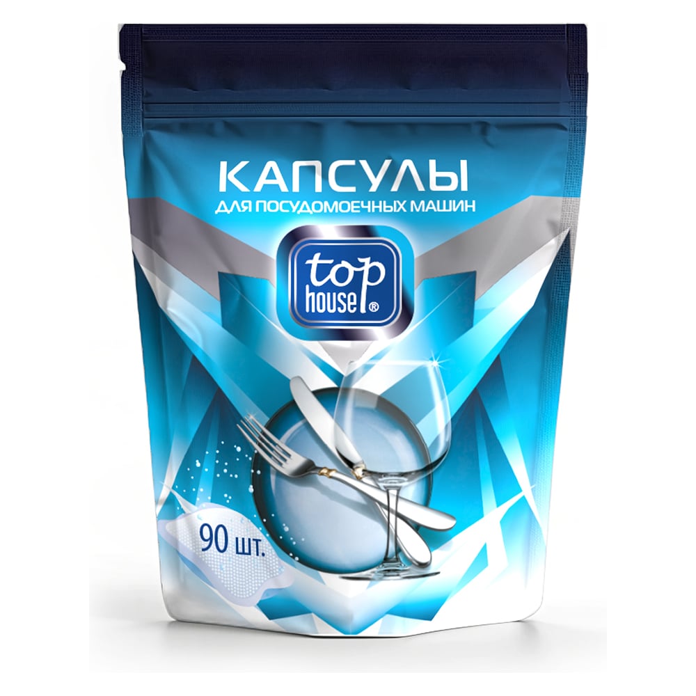 Изображение товара Капсулы для посудомоечных машин TOP HOUSE 90 шт. эффективное средство для чистки