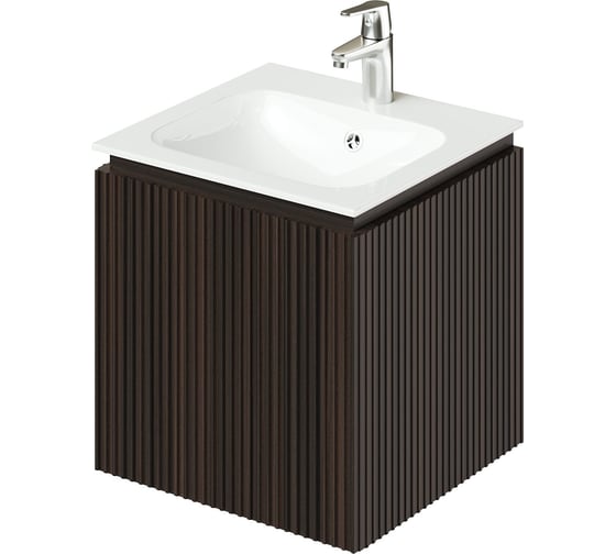 Изображение товара Тумба с раковиной подвесная ИТАНА BAND 50 правая, 502x471x510 мм, эвкалипт 4657826222893