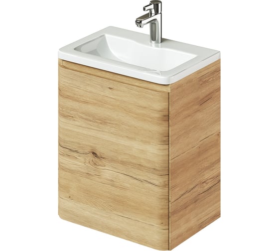 Изображение товара Тумба с раковиной подвесная ИТАНА Roberto 50 распашная, 498х350х606, дуб мавелла 4657825877780