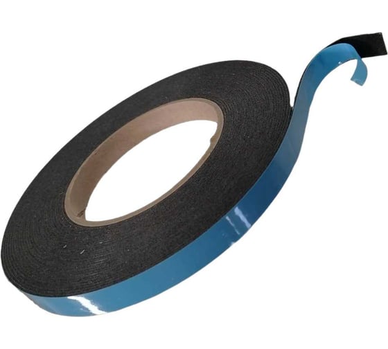 Изображение товара Двусторонняя клейкая лента Биком на вспененной основе, черная, 12 мм, 25 м, толщина 1 мм 345750