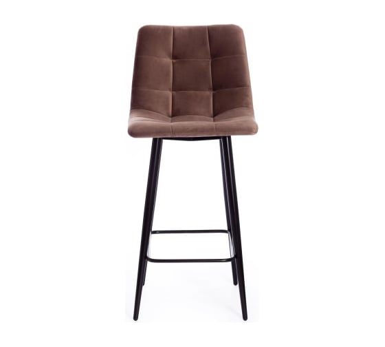 Изображение товара Комплект стульев - 2 шт. полубарный Tetchair CHILLY mod. 7095пб ткань/металл, 53x44x94 см, высота до сиденья 66 см, коричневый barkhat 12/черный 15456