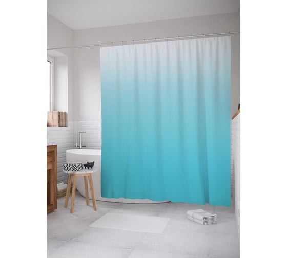 Изображение товара Штора (занавеска) для ванной JoyArty "Небесный градиент" из сатена, 180х200 см с крючками, sc_23530