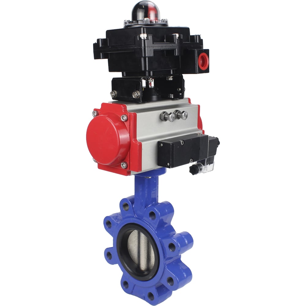 Затвор DN.ru QT450-304-EPDM-2W-Fb-H Ду100 Ру16 LUG пн.привод, пн.распределитель, БКВ D050-52496
