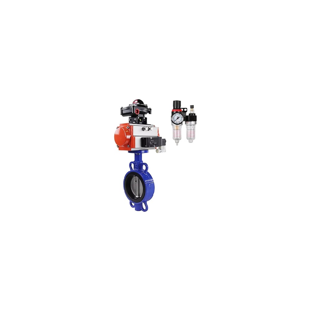 Изображение товара Затвор DN.ru QT450-304-EPDM-2W-Fb-H Ду125 Ру16 дисковый пневмопривод