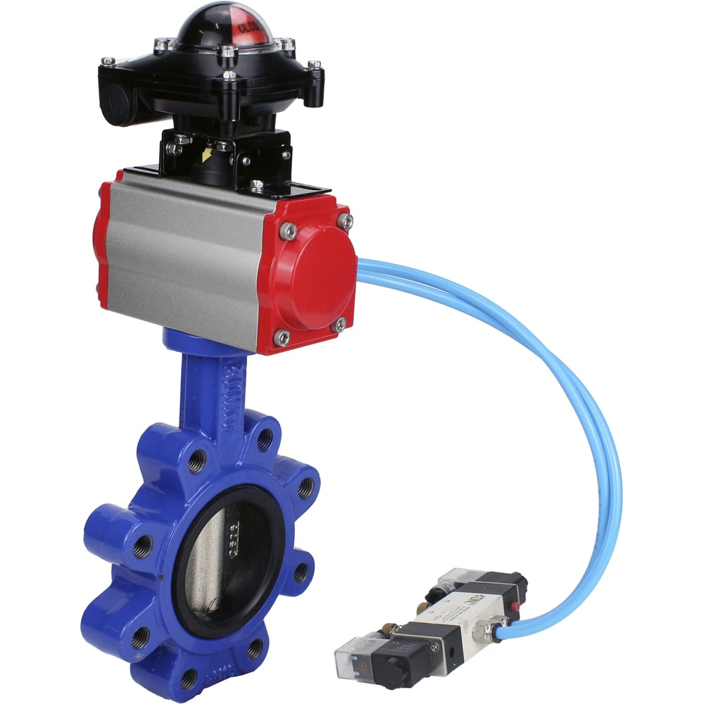 Затвор DN.ru QT450-304-EPDM-2W-Fb-H Ду50 Ру16 LUG пн.привод, пн.распределитель, БКВ D050-52202
