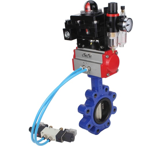 Изображение товара Затвор DN.ru QT450-304-NBR-2W-Fb-H Ду100 Ру16 LUG пн.привод, пн.распред., БПВ, БКВ D050-52538