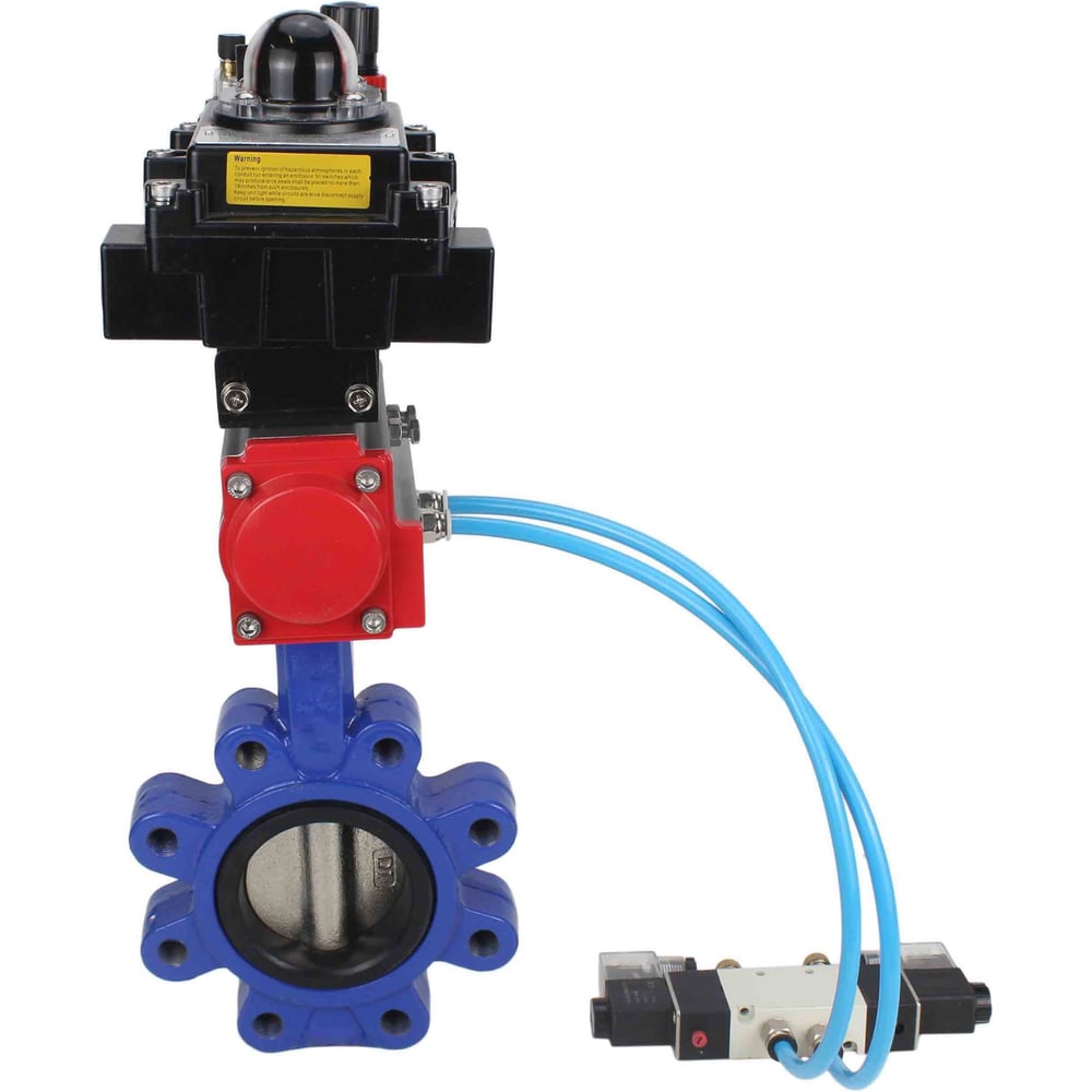 Изображение товара Затвор DN.ru QT450-304-NBR-2W-Fb-H Ду150 Ру16 с Пневмоприводом