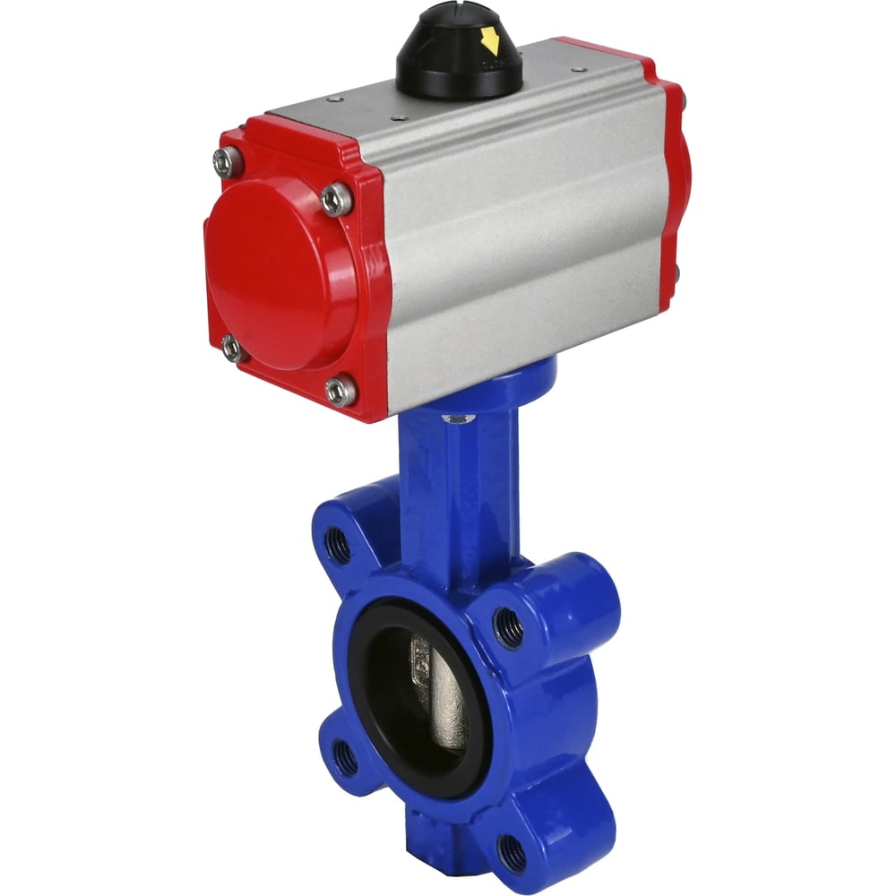 Изображение товара Затвор DN.ru QT450-304-NBR-2W-Fb-H Ду50 Ру16 с пневмоприводом